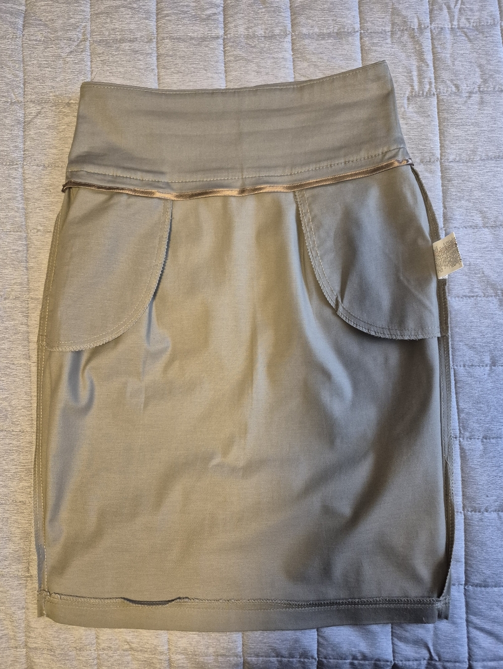 Classic Taupe Pencil Skirt Italy - Picture 10 of 16